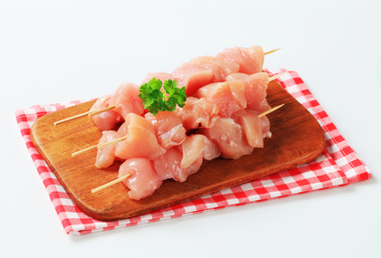 Fresh chicken skewers